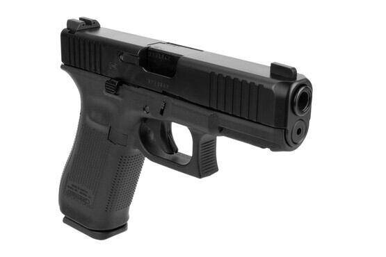 Glock 45 Gen 5 9mm pistol features front slide serrations and bull nose with Ameriglo BOLD sights